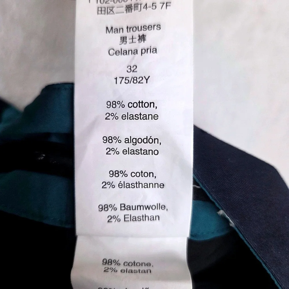 Oakley‎ Man Trousers Men 32 Navy Blue Regular Fit Stretch Chino Pants CA35460